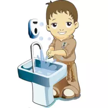 Josel&iacute;n lav&aacute;ndose las manos